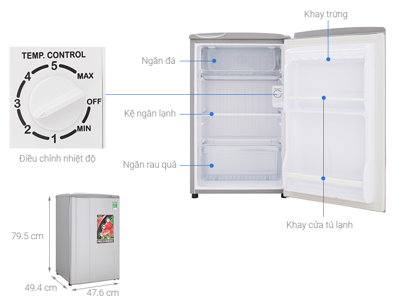 Tủ lạnh Aqua 90 lít AQR-95ER