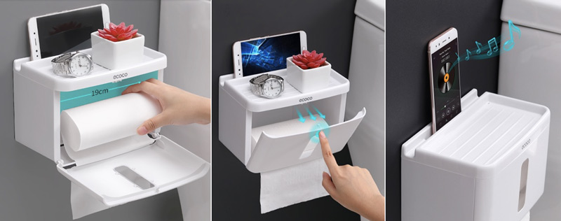 Kệ dựng giấy vệ sinh toilet Ecoco với thiết kế thông minh và đa dụng