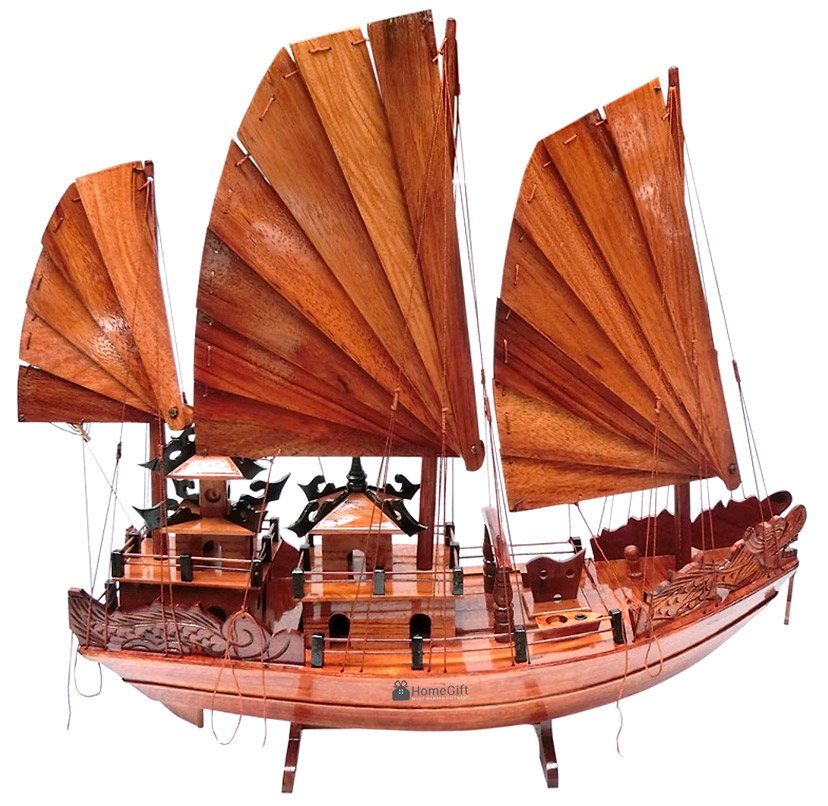 France II  5580100cm  Mô hình thuyền gỗ Hà Nội thuyền phong thủy  thuyền xuất khẩu quốc tế