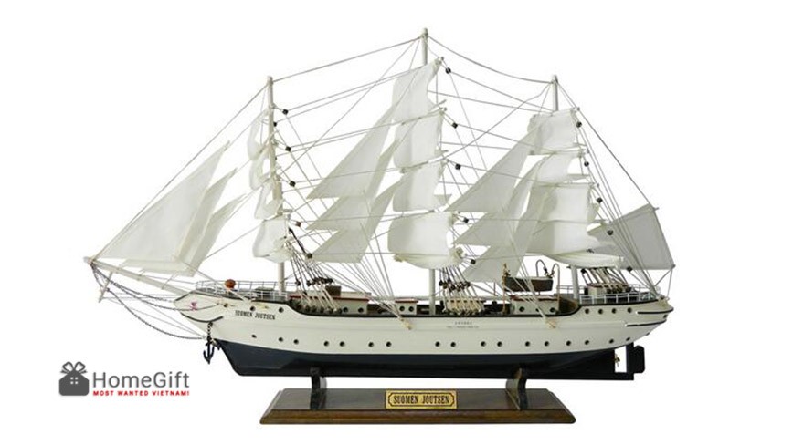 Mô hình thuyền buồm 50A1  50cm Thuyền gỗ trang trí Giá Chỉ 650000 